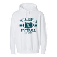 Philadelphia Football Est 1933 Eagle Football Philadelphia Football Champion Garment-Dyed Fleece Hoodie