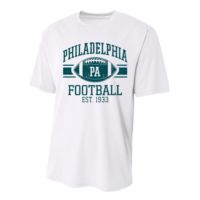 Philadelphia Football Est 1933 Eagle Football Philadelphia Football Champion Performance Sprint T-Shirt