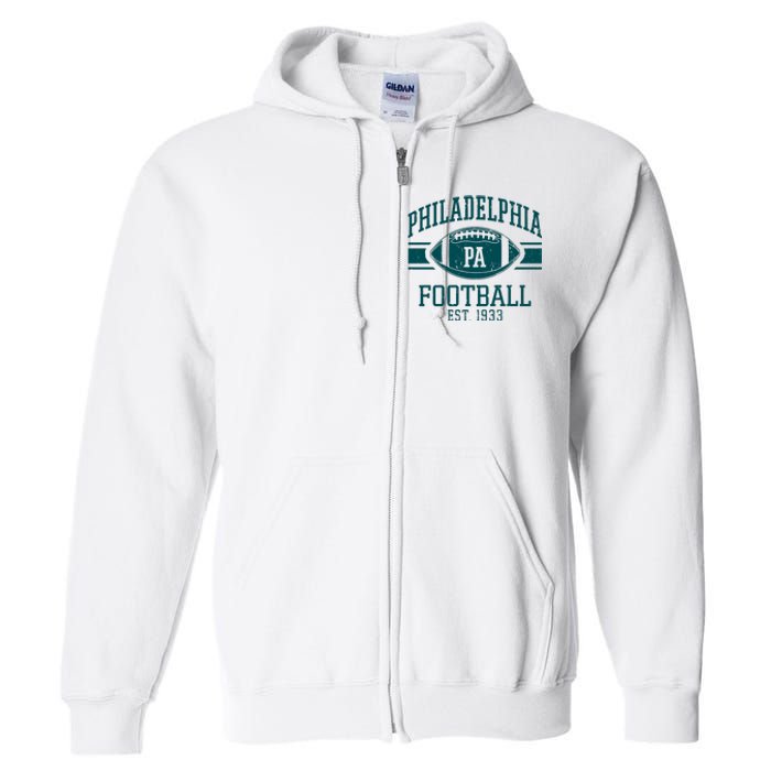 Philadelphia Football Est 1933 Eagle Football Philadelphia Football Champion Full Zip Hoodie