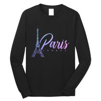 Paris France Eiffel Tower French Souvenir Vintage Long Sleeve Shirt