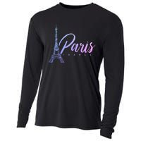 Paris France Eiffel Tower French Souvenir Vintage Cooling Performance Long Sleeve Crew