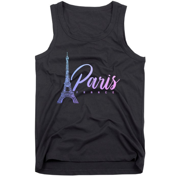 Paris France Eiffel Tower French Souvenir Vintage Tank Top