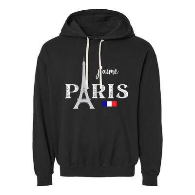 Paris France Eiffel Tower Souvenir Garment-Dyed Fleece Hoodie