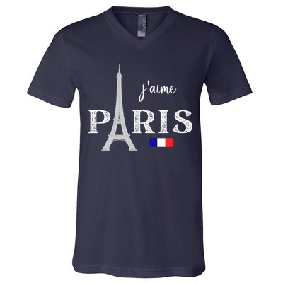 Paris France Eiffel Tower Souvenir V-Neck T-Shirt