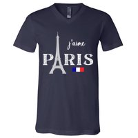 Paris France Eiffel Tower Souvenir V-Neck T-Shirt