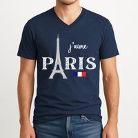 Paris France Eiffel Tower Souvenir V-Neck T-Shirt