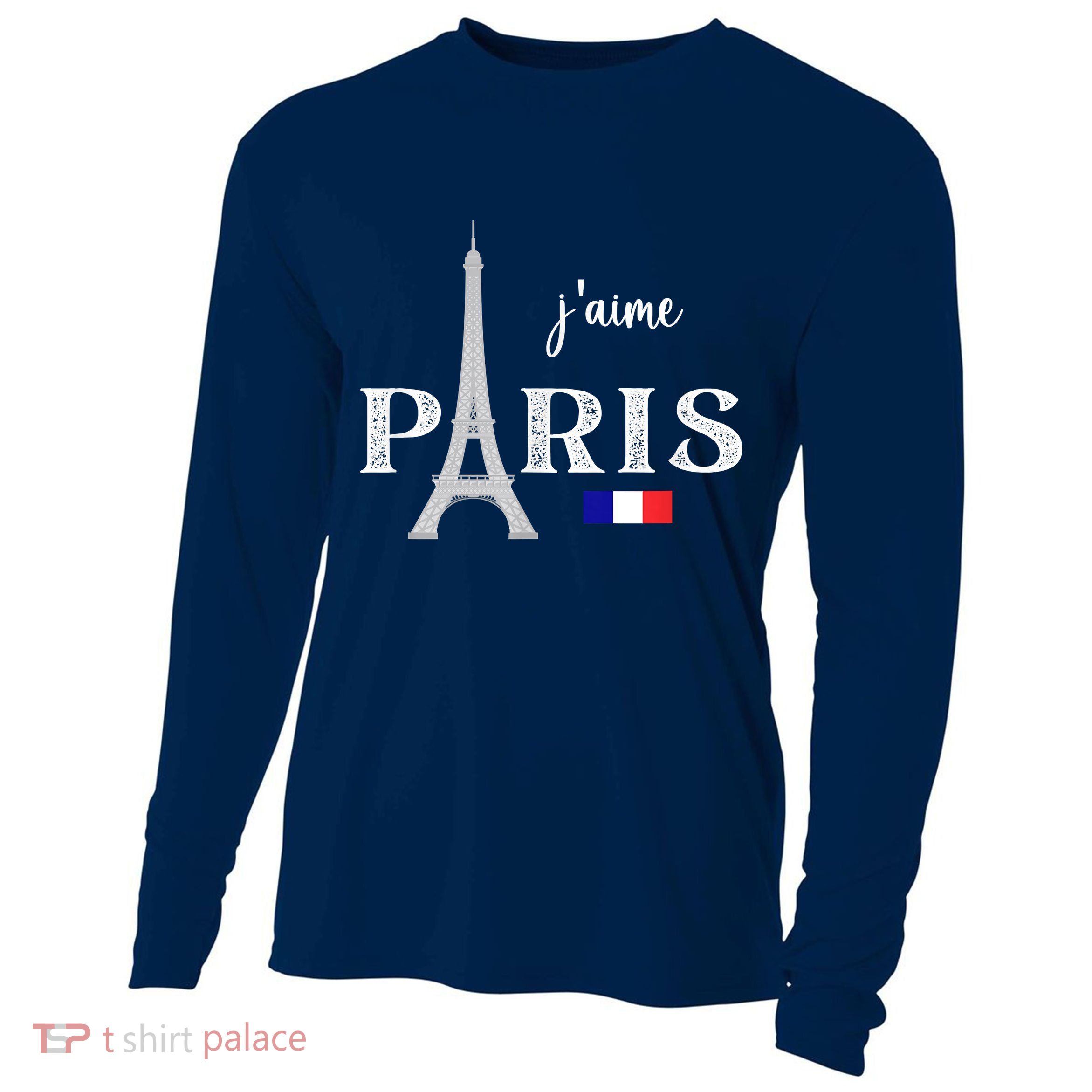 Paris France Eiffel Tower Souvenir Cooling Performance Long Sleeve Crew