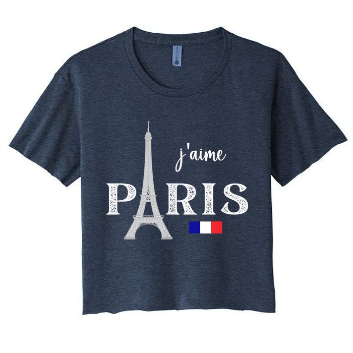 Paris France Eiffel Tower Souvenir Crop Top