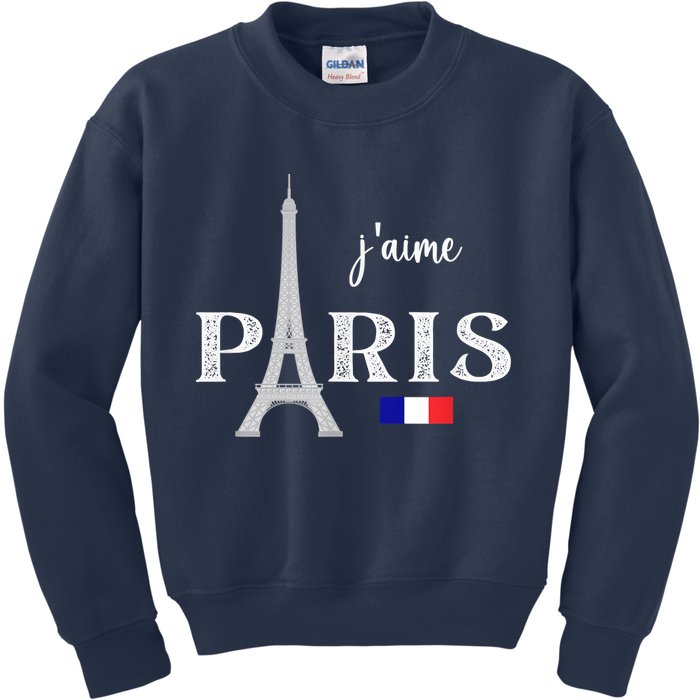 Paris France Eiffel Tower Souvenir Kids Sweatshirt