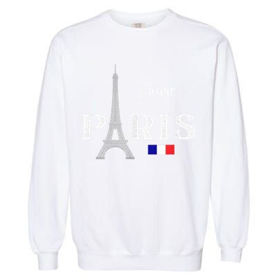 Paris France Eiffel Tower Souvenir Garment-Dyed Sweatshirt
