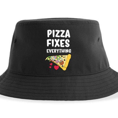 Pizza Fixes Everything Sustainable Bucket Hat