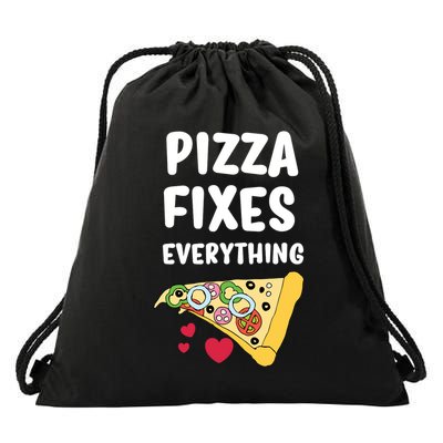 Pizza Fixes Everything Drawstring Bag