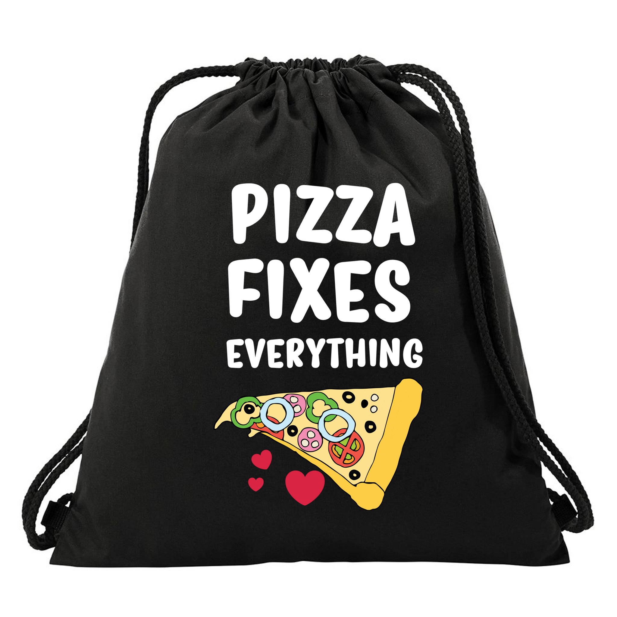 Pizza Fixes Everything Drawstring Bag