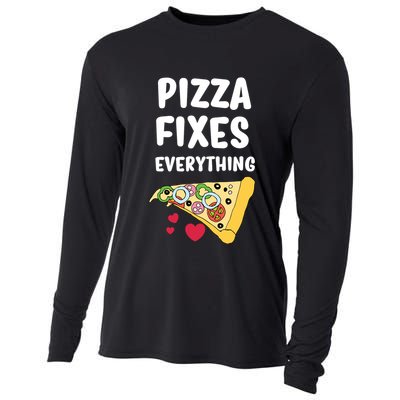 Pizza Fixes Everything Cooling Performance Long Sleeve Crew