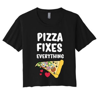 Pizza Fixes Everything Crop Top