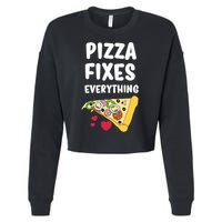 Pizza Fixes Everything Cropped Pullover Crew
