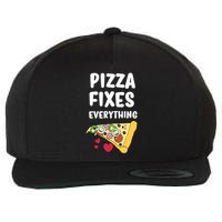 Pizza Fixes Everything Wool Snapback Cap