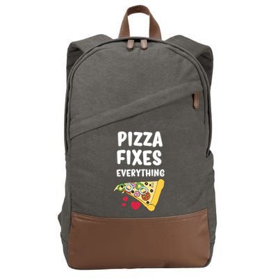 Pizza Fixes Everything Cotton Canvas Backpack