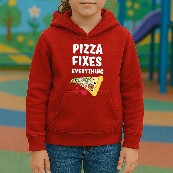 Pizza Fixes Everything Kids Hoodie