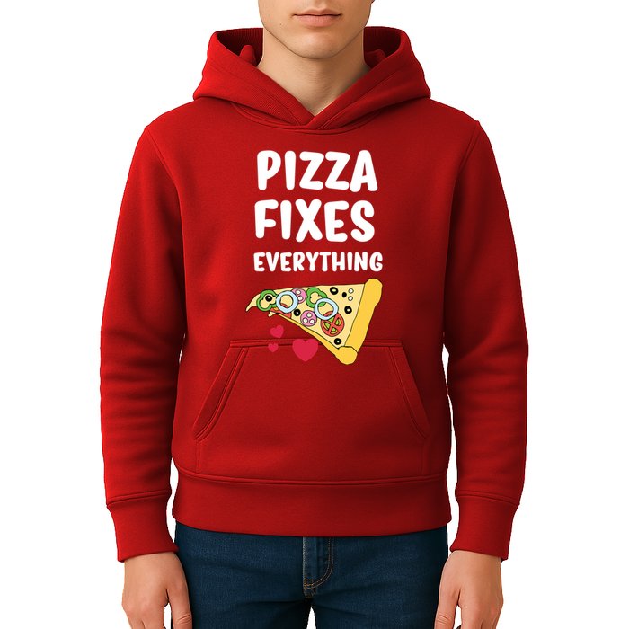 Pizza Fixes Everything Kids Hoodie