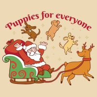 Puppies For Everyone Funny Santa Christmas Zip Tote Bag