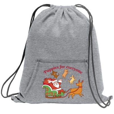 Puppies For Everyone Funny Santa Christmas Sweatshirt Cinch Pack Bag