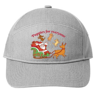 Puppies For Everyone Funny Santa Christmas 7-Panel Snapback Hat