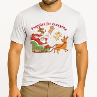 Puppies For Everyone Funny Santa Christmas Cooling Performance Crew T-Shirt