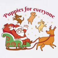 Puppies For Everyone Funny Santa Christmas Cooling Performance Crew T-Shirt