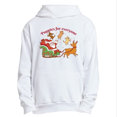 Puppies For Everyone Funny Santa Christmas Urban Pullover Hoodie