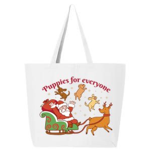 Puppies For Everyone Funny Santa Christmas 25L Jumbo Tote