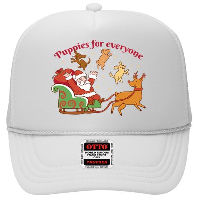 Puppies For Everyone Funny Santa Christmas Trucker Hat
