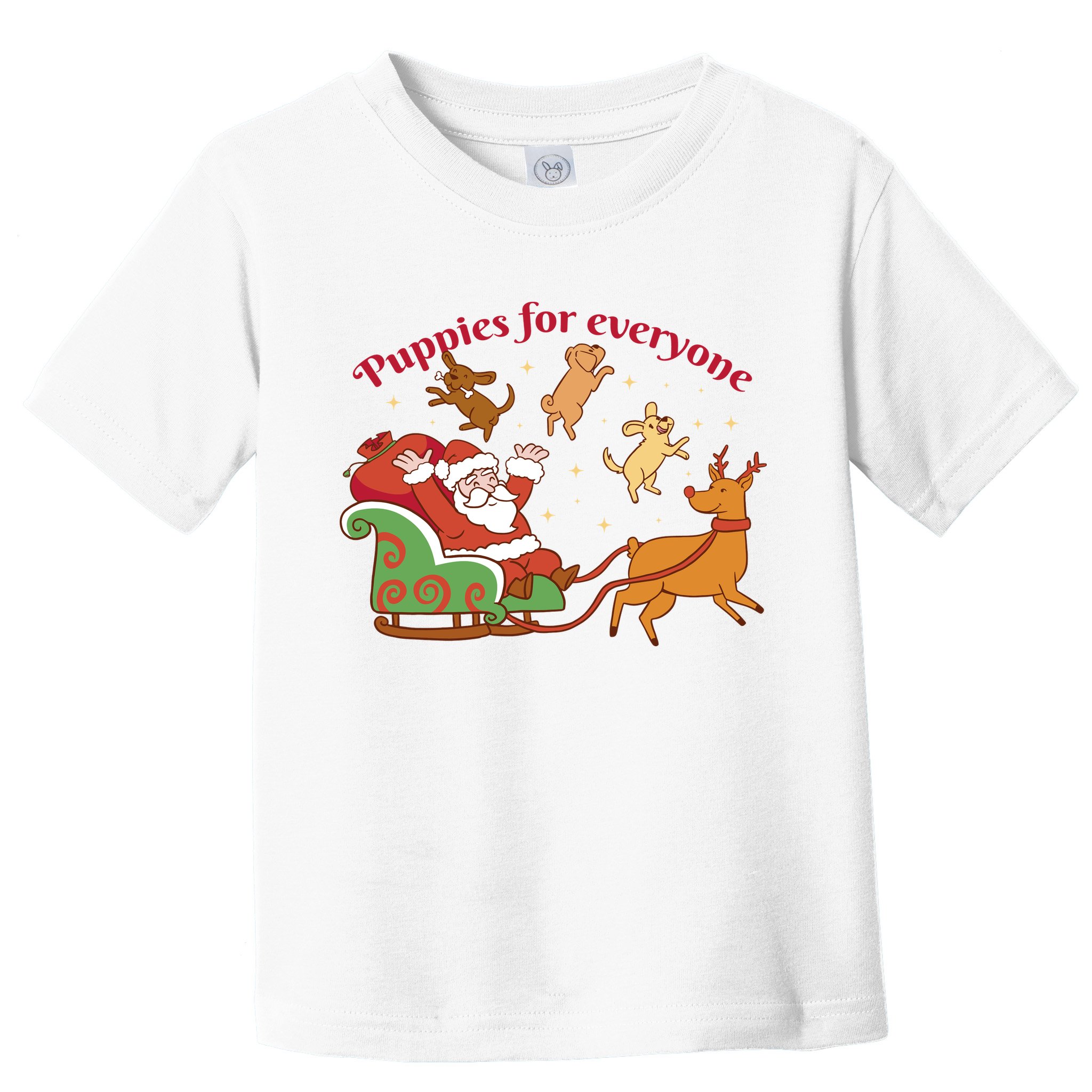 Puppies For Everyone Funny Santa Christmas Toddler T-Shirt