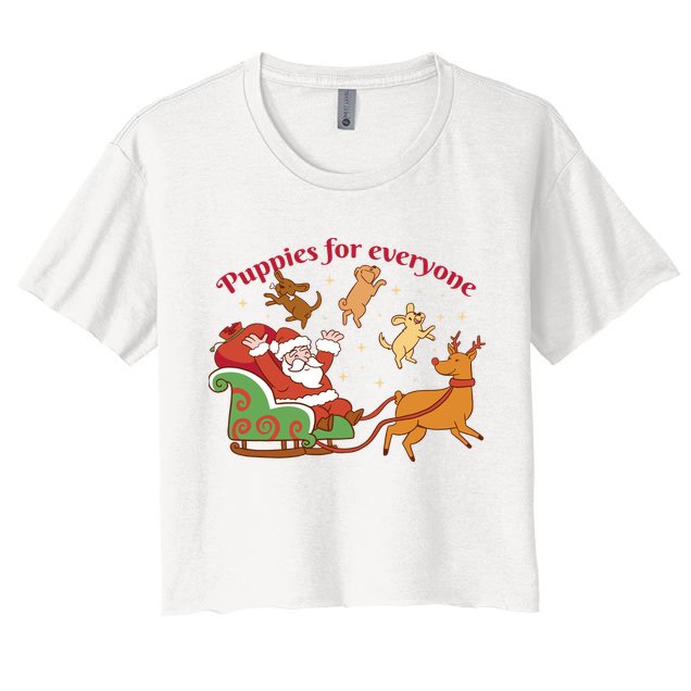 Puppies For Everyone Funny Santa Christmas Crop Top