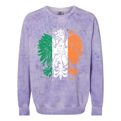 Polish Flag Eagle Irish Flag Colors Gift Great Gift Colorblast Crewneck Sweatshirt