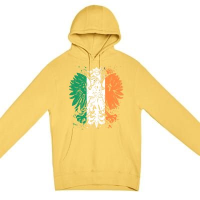 Polish Flag Eagle Irish Flag Colors Gift Great Gift Premium Pullover Hoodie