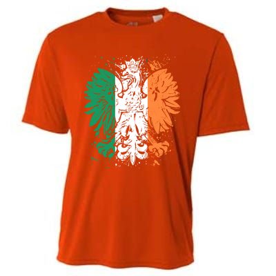 Polish Flag Eagle Irish Flag Colors Gift Great Gift Cooling Performance Crew T-Shirt