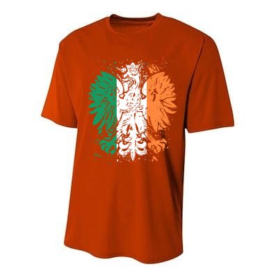 Polish Flag Eagle Irish Flag Colors Gift Great Gift Performance Sprint T-Shirt