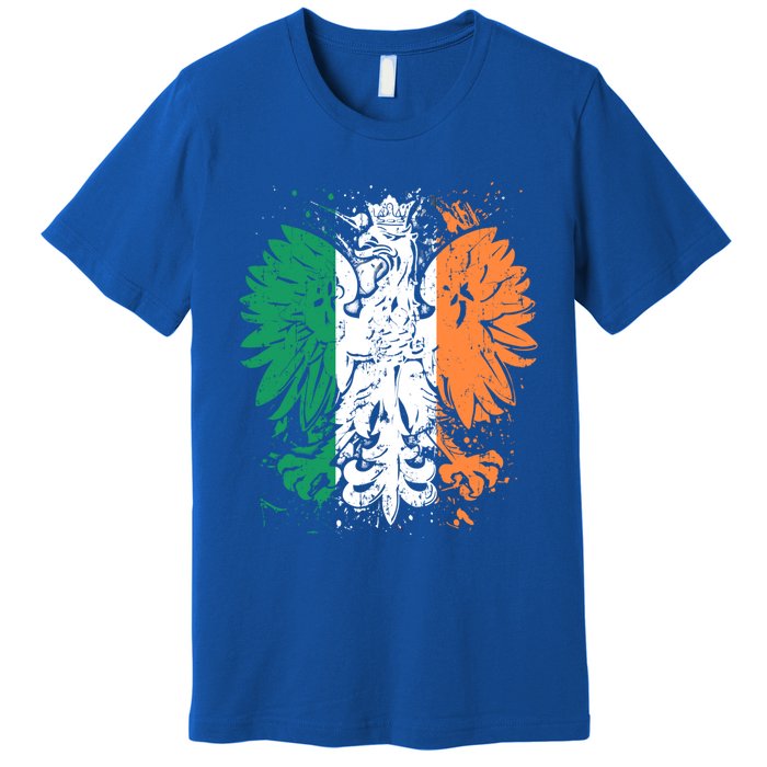 Polish Flag Eagle Irish Flag Colors Gift Great Gift Premium T-Shirt