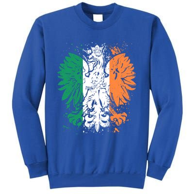 Polish Flag Eagle Irish Flag Colors Gift Great Gift Tall Sweatshirt