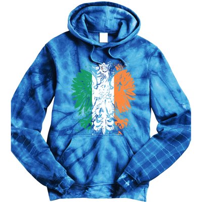 Polish Flag Eagle Irish Flag Colors Gift Great Gift Tie Dye Hoodie