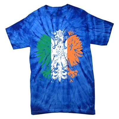 Polish Flag Eagle Irish Flag Colors Gift Great Gift Tie-Dye T-Shirt