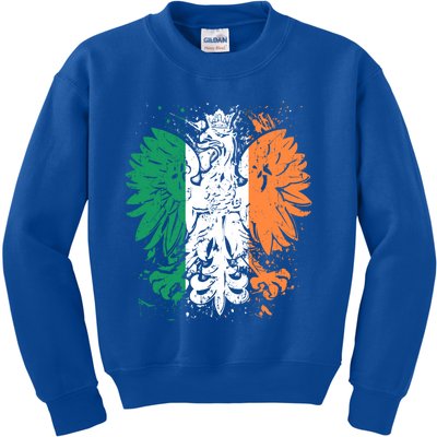 Polish Flag Eagle Irish Flag Colors Gift Great Gift Kids Sweatshirt