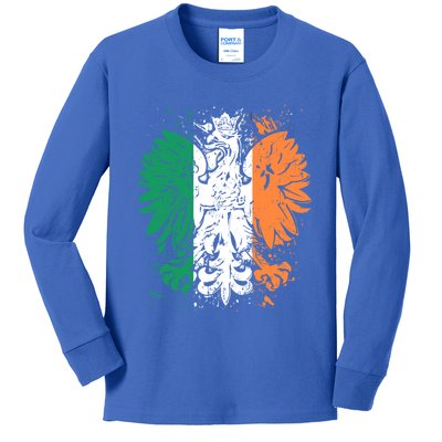 Polish Flag Eagle Irish Flag Colors Gift Great Gift Kids Long Sleeve Shirt