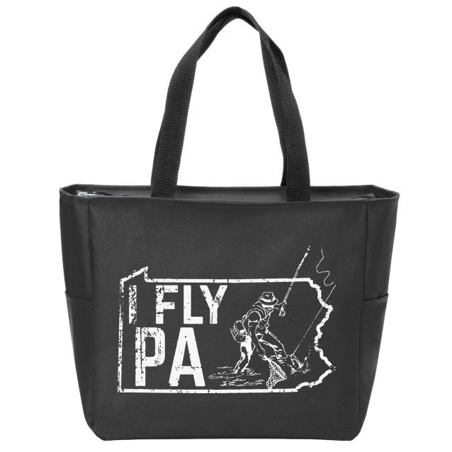 Pennsylvania Fly Fishing Fisherman Zip Tote Bag