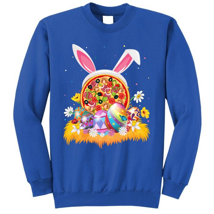 Pizza Fast Food Lover Easter Egg Funny Pizza Easter Sunday Great Gift Tall Sweatshirt