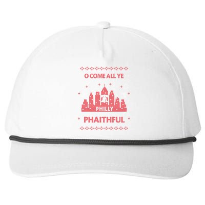 Philly Faithful Funny Philadelphia Philly Fan Ugly Christmas Snapback Five-Panel Rope Hat