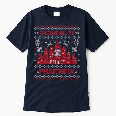 Philly Faithful Funny Philadelphia Philly Fan Ugly Christmas Tall T-Shirt