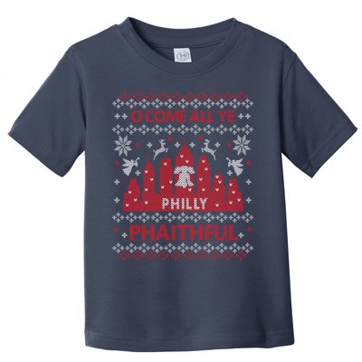 Philly Faithful Funny Philadelphia Philly Fan Ugly Christmas Toddler T-Shirt