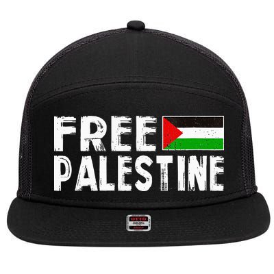 Palestine Flag Free Gaza Palestinian Proud Free Palestine 7 Panel Mesh Trucker Snapback Hat